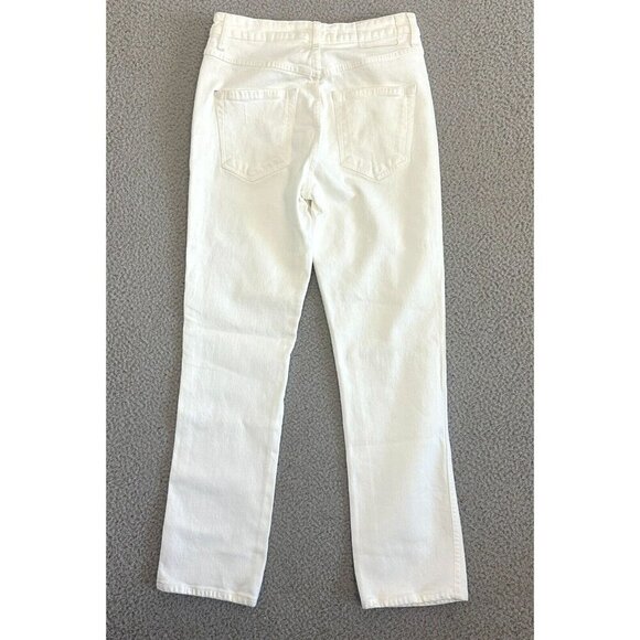 AMO Chloe Crop Jeans In‎ Sea Salt White Denim Organic Cotton - Picture 3 of 16